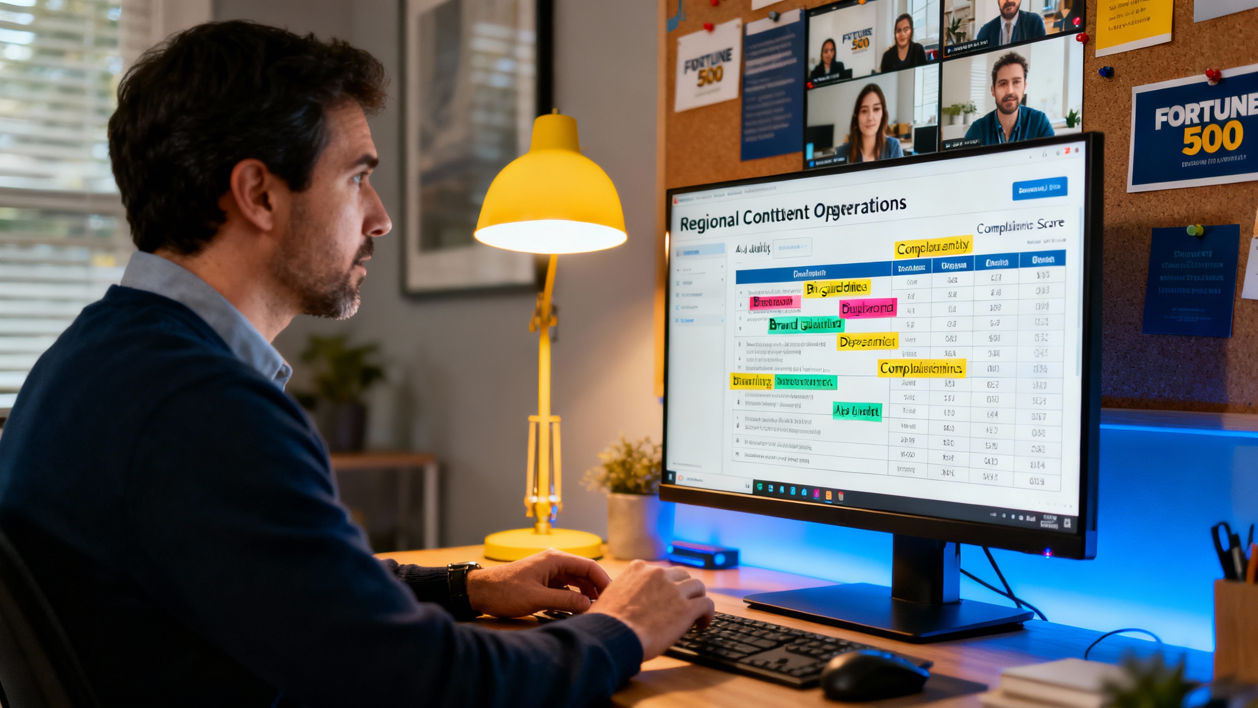 Content marketing team conducting AI automation audit with compliance documentation and quality assurance processes